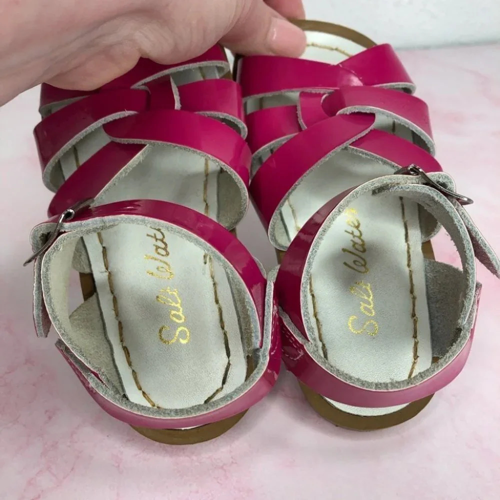 Saltwater sandals‎ glossy magenta pink size 6 infant - Picture 10 of 10